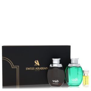 Kenzy by Swiss Arabian Gift Set -- 2 x 3.4 oz Eau De Parfum in Raaqi & Kenzy + .4 oz Concentrated Perfume Oil in Private Musk