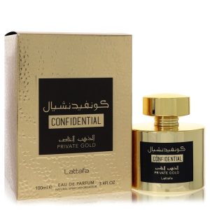 Lattafa Confidential Private Gold by Lattafa    Eau De Parfum Spray 3.4 oz