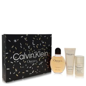 Obsession by Calvin Klein Gift Set -- 4.2 oz Eau De Toilette Spray + 3.4 oz After Shave Balm + 2.6 oz Deodorant Stick