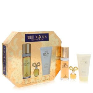 White Diamonds by Elizabeth Taylor Gift Set -- 1 oz Eau De Toilette Spray + .12 oz Min EDP + 1.7 oz Body Lotion
